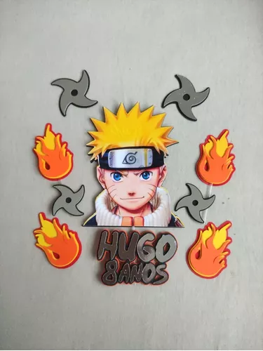 Topper, Mesversario, Topo De Bolo Personalizado Em 3d Naruto