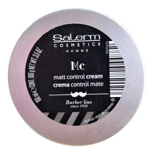 Salerm® Homme Crema Control Mate 100gms Volumen Pomada Gel