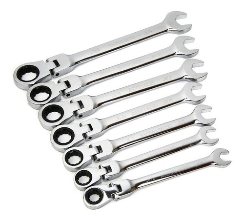 Llaves Combinadas Tipo Matraca Flex Jgo. 7 Pzas. I Stk18704