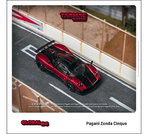 Tarmac Works Pagani Zonda Cinque Rosso Dubai 1:64