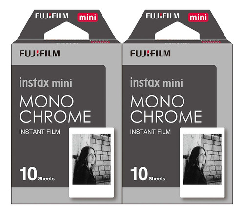 Fujifilm Instax Mini Film Monochrome Pelicula Con Transpare