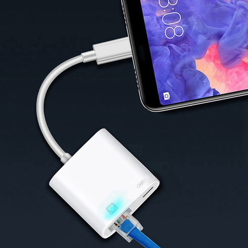 . Adaptador Ethernet Queenly-5x C Otg Usb C A Rj45 Ethernet