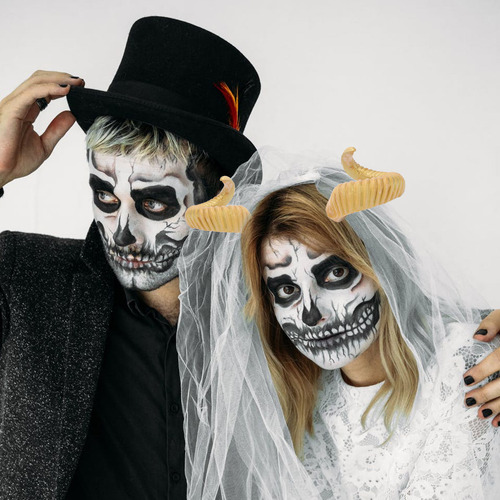 1 Par De Diademas Para Halloween, Gorro Con Forma De Cavel,