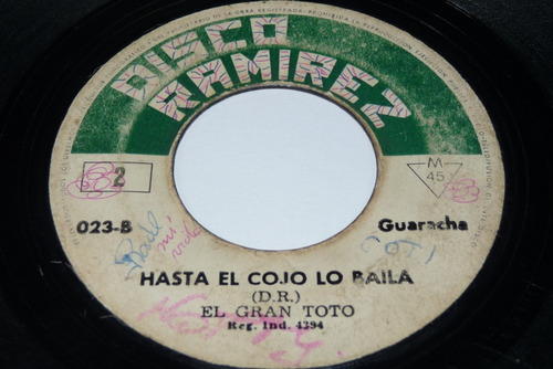 Jch- El Gran Toto Hasta El Cojo Baila Guaracha Peru 45 Rpm