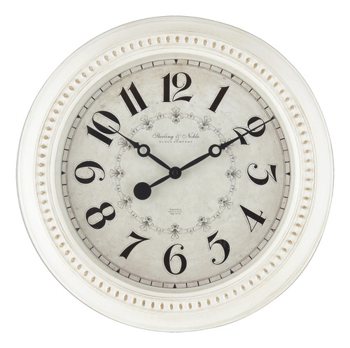 Reloj De Pared Redondo Blanco Antiguo Francés Mainstays 