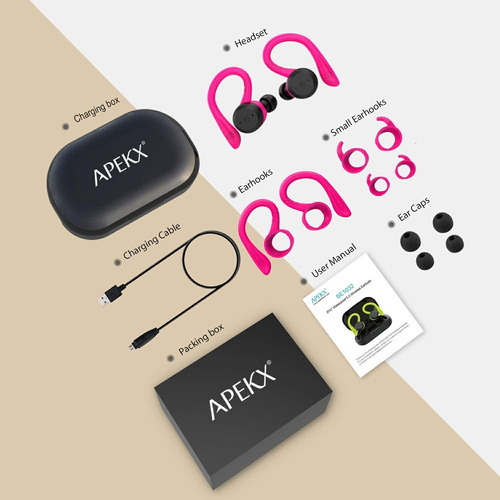 Audífonos Inalambricos Apekx Ear Buds Rosa