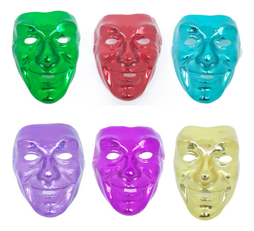 Mascara Metalizada Combo X10 Colores Cotillon Fiesta Disfraz