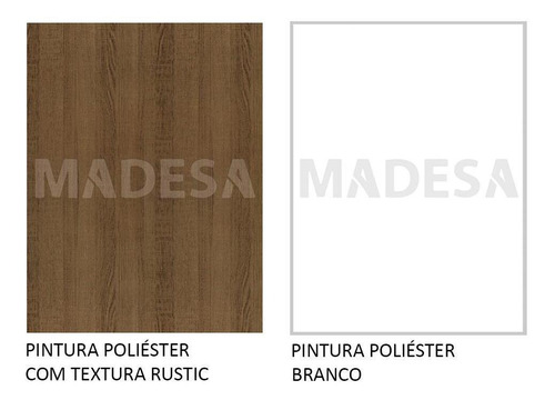 Guarda-roupa Solteiro Madesa Dallas Plus 2 Portas Esp Pés Rb Cor Rustic/Branco
