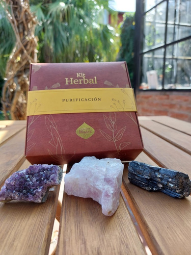 Kit Cristales De Sanación + Kit Herbal S Madre Purificación