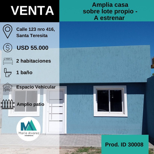 Venta Casa En Santa Teresita, A Estrenar, Sobre Lote Propio, Calle 123 Nro 416, La Costa