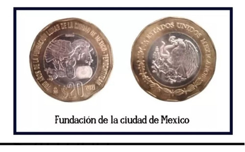 Moneda 700 Años De La Fundación Lunar De La Ciudad De México