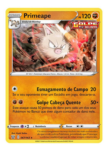 Kit Carta Pokémon Primeape E Mankey Estilos De Batalha