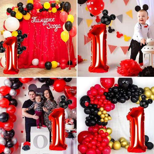 Cadeya Mouse Número 1 Globos De Cumpleaños, 40 Globos De Alu