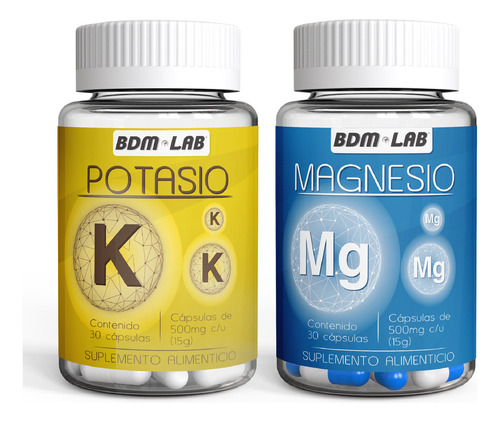 Pack - Potasio & Magnesio/ Suplemento Alimenticio Bdm Lab Sabor Sin Sabor