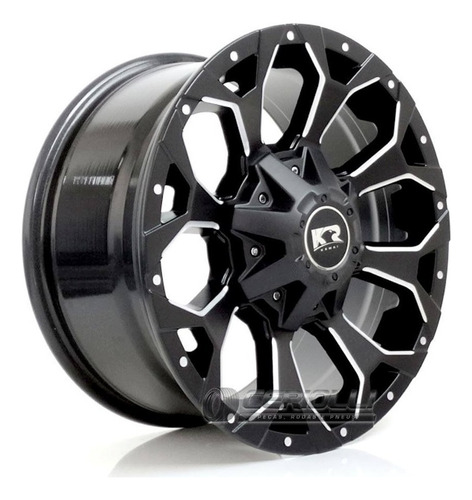 Jogo De Rodas Toyota Hilux Aro 17 + Bicos Off Road 6x139 Cor Preto Fosco Diamantado