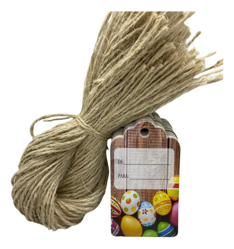 Tag Páscoa De Para Doces Com Cordão De Sisal Incluso 100 Un