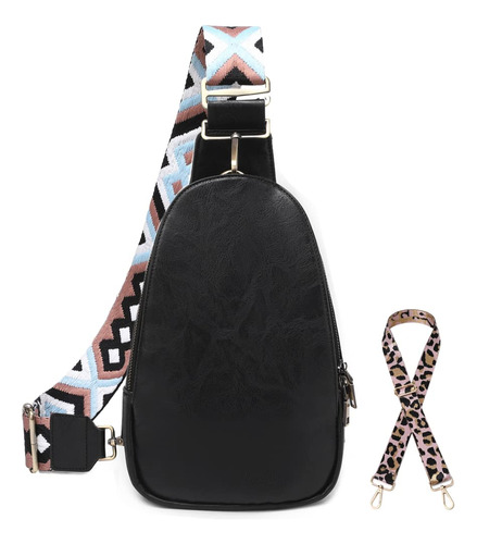 Bolso Pecho Para Mujer Bandolera Cuero Pu Mochila