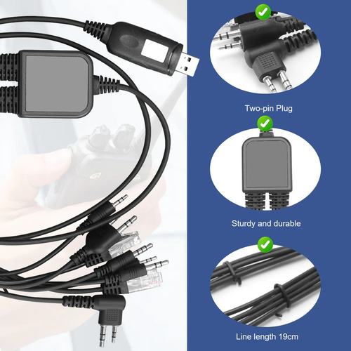 Nuevo Cable De Programación Usb 8 En 1 Para Motorola