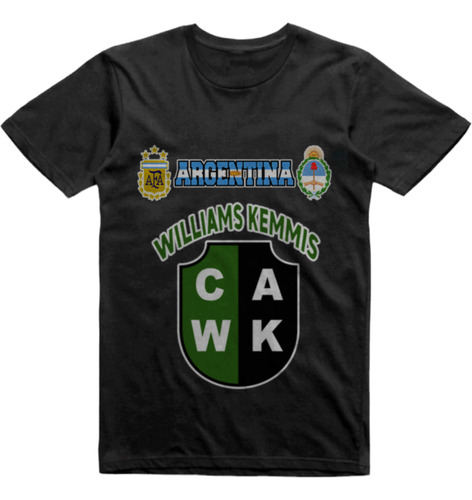 Remera Algodon Negra Williams Kemmis Las Rosas