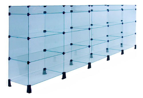 Balcão De Atendimento Modulado Em Vidro - 2,50 X 1,10 X 0,30
