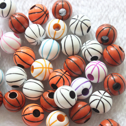 Pulsera De Abalorios Con Estampado De Baloncesto De Colores