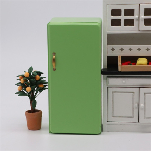 1:12 Escala Casa De Muñecas Refrigerador Micro Modelo De