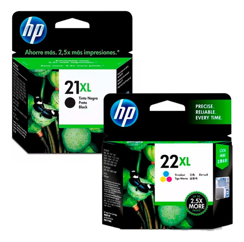 Kit De Tinta Hp 21xl Negro+ 22xl Color Deskjet F2210,f2240