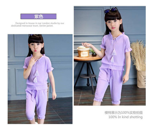 Conjunto De Dos Piezas De Estilo Coreano De Verano Para Niña
