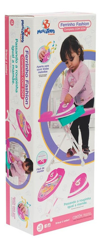 Ferro De Passar Infantil Com Tabua Rosa Com Som - Mercotoys