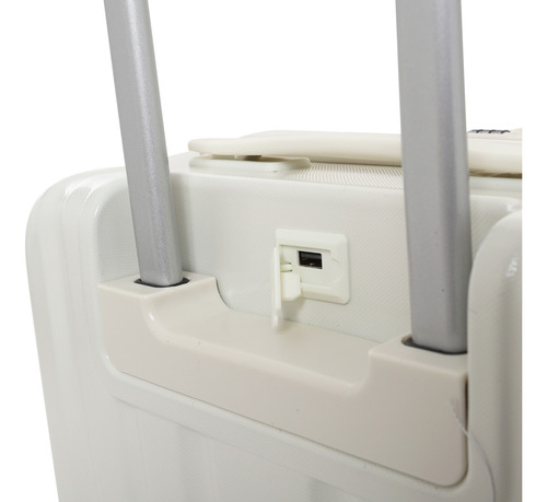 Maleta Chica Travel Mano Abs Tsa 4 Ruedas Resistente Avion Blanco Fashion