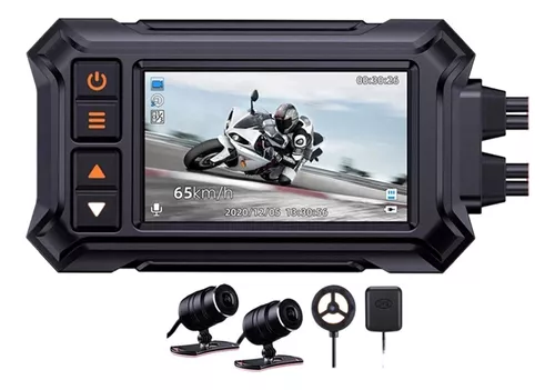 YDI Impermeable Cámara para Moto, Doble Lente FHD 1080P Dashcam Motocicleta  3.0'' Pantalla Cámara Delantera y Trasera Gran Angular 150° con Wi-Fi, GPS,  Control Remoto, Soporte Máximo a 256GB - SECURCCTV