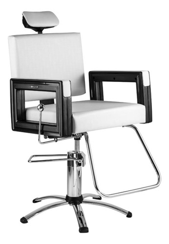Kit Poltrona Cadeira Lavatório Salão De Beleza Dompel Branco