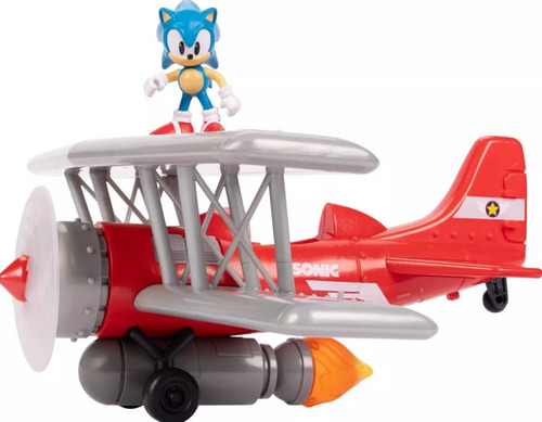 Sonic The Hedgehog, Set De Avión Biplano Tornado Con Figura
