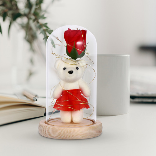 Flores Románticas Con Lámpara De Luz