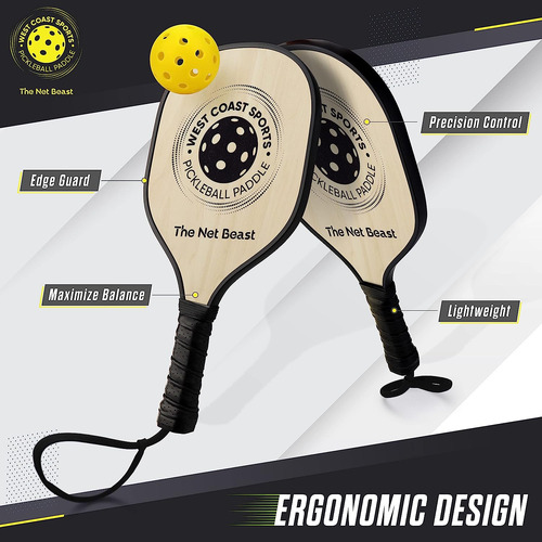 Conjunto De 4 Palas De Pickleball Net Beast, Conjunto D...