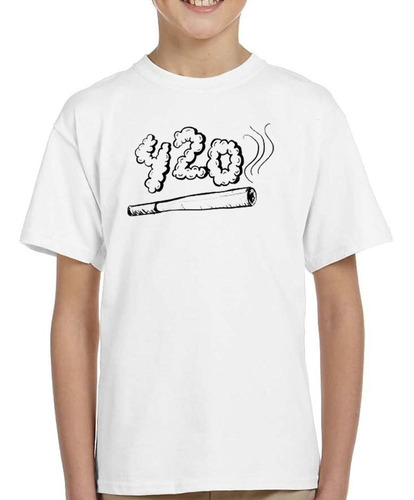 Remera De Niño Cannabis Chala Humo Cigarrillos 420 M3