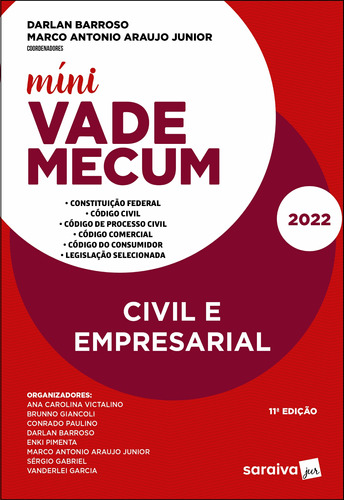Míni Vade Mecum Civil e Empresarial - 11ª edição 2022, de Araujo Junior, Marco Antonio. Editora Saraiva Educação S. A., capa mole em português, 2022