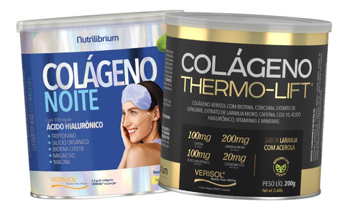 Colágeno Verisol Noite + Colágeno Thermo Lift Com Cafeína Sabor Variado
