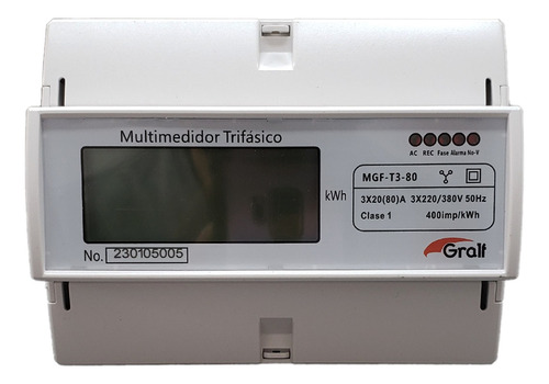 Medidor De Energía Trifásico 3x220/380vca Riel Din Gralf