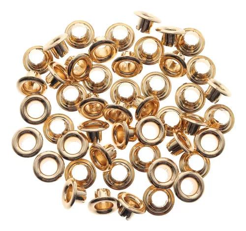 100pcs M2.3 x 7mm Ojales metálicos huecos Tono Oro chapado en latón  Remaches