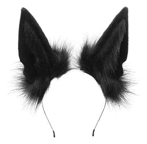 (bk) Diadema De Peluche Con Forma De Orejas De Lobo Con Form