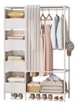 Comprar Armario Independiente, Organizador de Metal para Ropa, Perchero con Barra para Guardar Ropa, Sombreros, Zapatos, Armario Tela de Servicio Pesado para Dormitorio y Estudio, (105x45x170CM, Blanco)