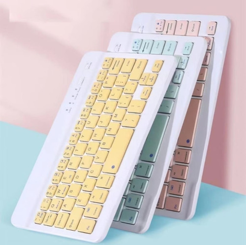 Kit Teclado E Mouse Sem Fio Bluetooth Recarregavel -colorido Aleatorio Aleatorio