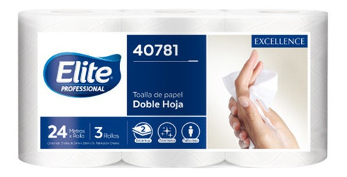 Toalla Papel Marca Elite Doble Hoja 6 X 24 Metros 40781 