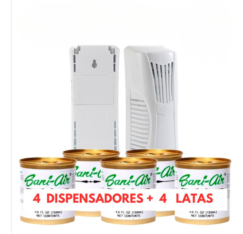 Pack 4 Difusores Electricos + 4 Latas Sani Air