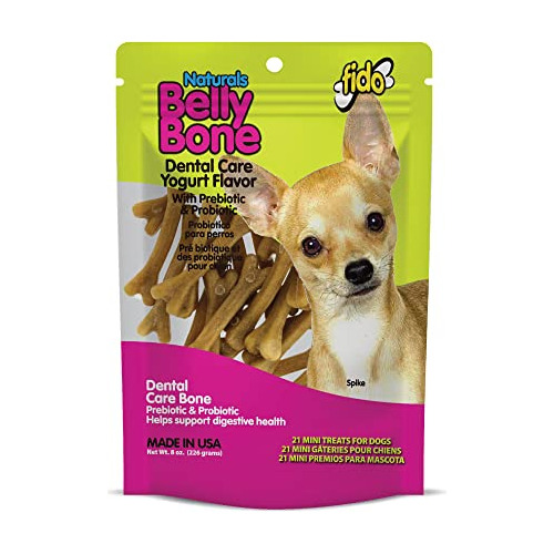 Fido Belly Bones For Dogs, 21 Yogurt Flavor Mini Dog 6ppab