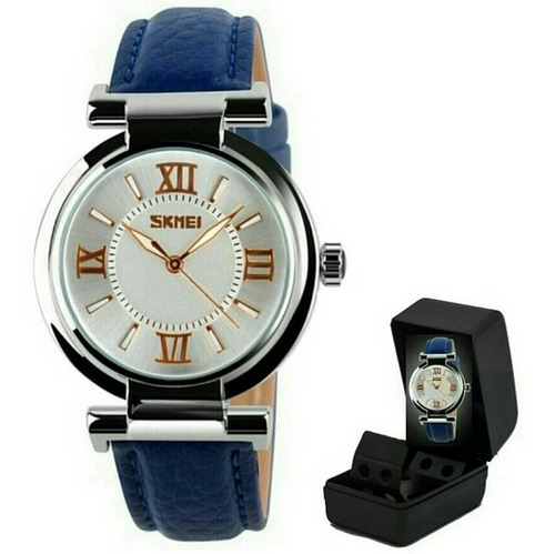 Relógio De Pulso Feminino Skmei 9075 Original Pulseira Branc