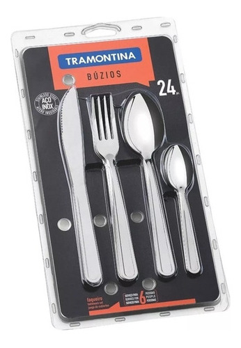 Juego De Cubiertos 24 Pzas Buzios Acero Inox Tramontina LG