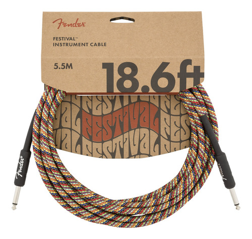 Cable Instrumento Fender Festival Arco Iris 18,6ft 5,5mts