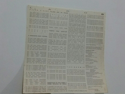 Titãs -lp Titanomaquia -1993-com Encarte - Raríssimo Vinil! (Usado)